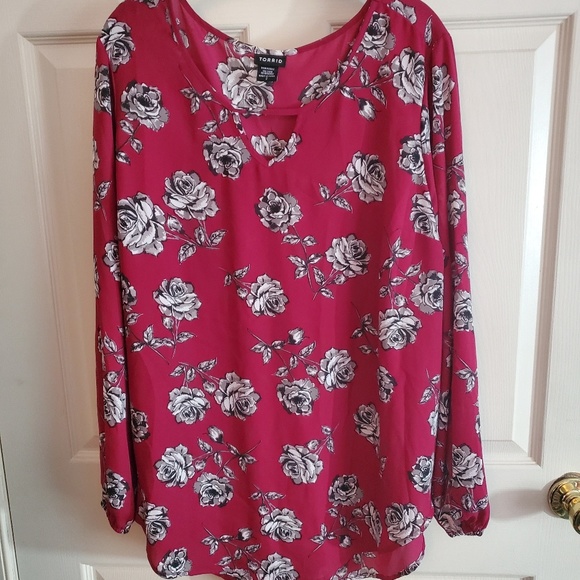 torrid Tops - Torrid pink floral blouse